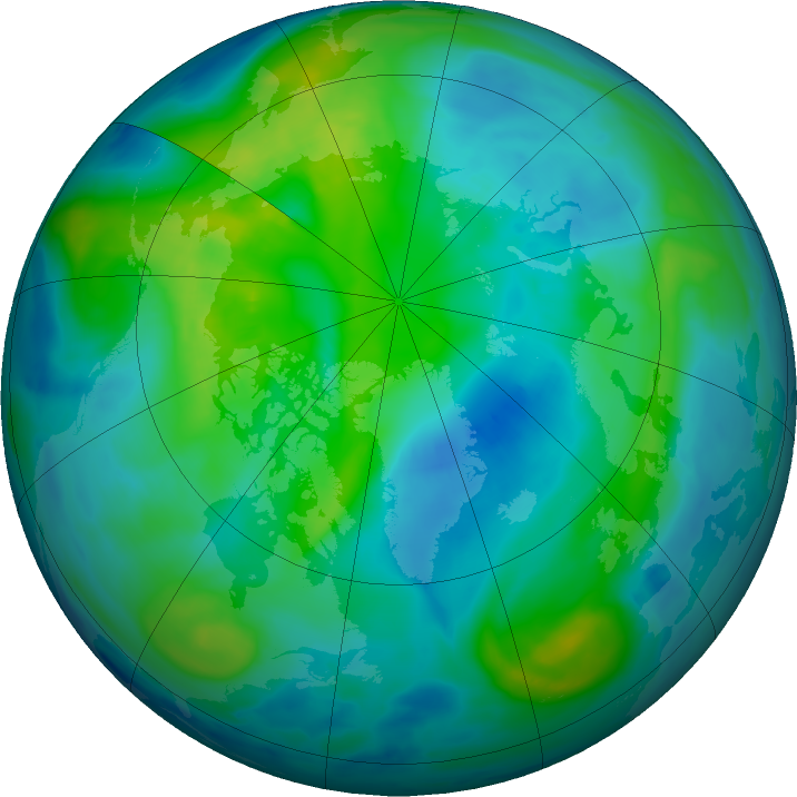 Arctic ozone map for 18 October 2022